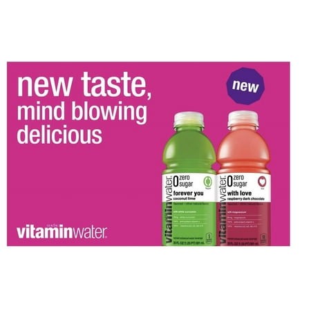Water ZERO Sugar - with Love - Raspberry Dark Chocolate | 20 Fl Oz Bottles | Pack of 12
