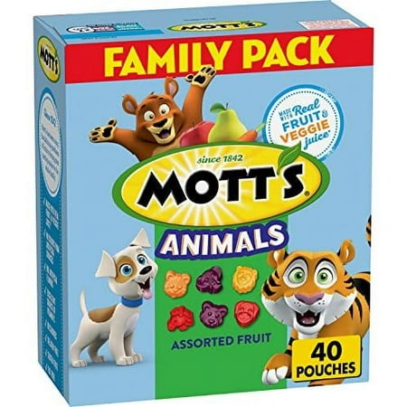 Mott S Animals Fruit Snacks  Family Pack  Assorted Fruit  32 Oz  40 Ct (Pack of 4)