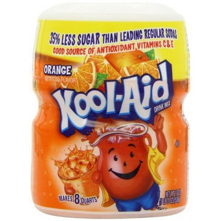 Kool-Aid Drink Mix  Sugar .. Sweetened Orange  19-Ounce Container .. (Pack of 4)