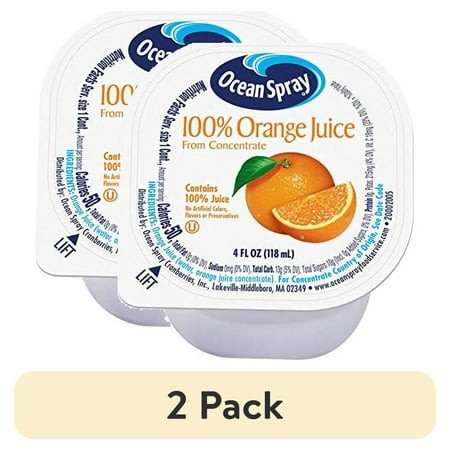 (2 Pack) Ocean Spray No Thaw Juice Cups 100% Orange Juice