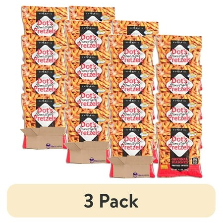 (3 Pack) Dot S Pretzels Original Seasoned Pretzel Twists Value Pack | Bundled by Tribeca Curations | 1.5 Ounce | Pack of 20