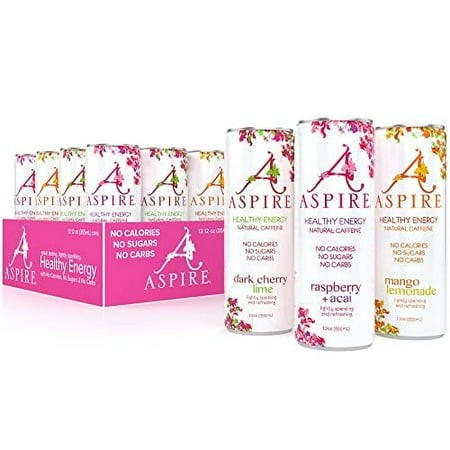 Aspire Healthy Energy Drink with Natural Caffeine - No Calories  Sugar and Carbs | Vitamins B  C  & Biotin | No Preservatives  Gluten Free | Suitable 