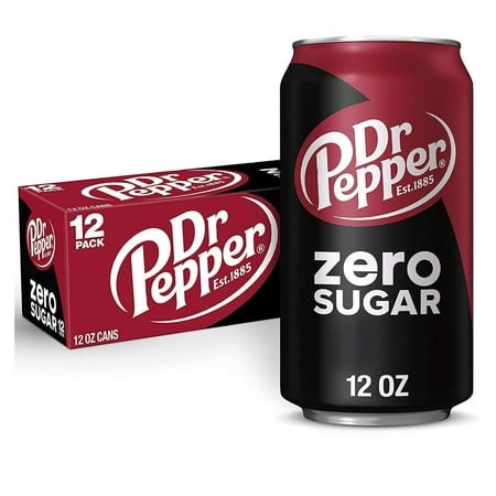 DR PEPPER Zero Sugar Soda  12 Fl Oz Cans  24 Pack