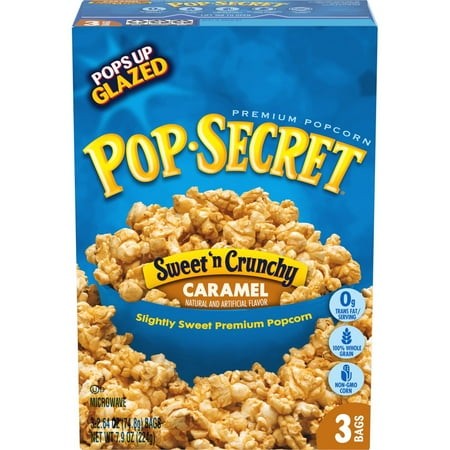 Pack of 2 Pop Secret Popcorn  Sweet  N Crunchy Caramel Microwave Popcorn  2.64 Oz Bags  3 Ct