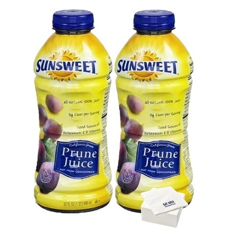 Sunsweet Prune Juice  32 Ounce (2-Pack) with Bay Area Marketplace Napkins