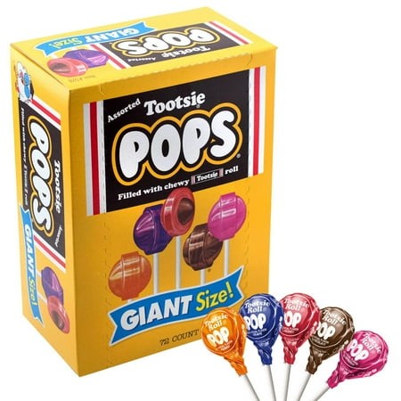 Tootsie Pops Giant Candy - Original Fruity Lollipop with Chocolatey Center - Over 3.5 Pound Bag of Assorted Pops - Five Classic Flavors - Peanut Free 