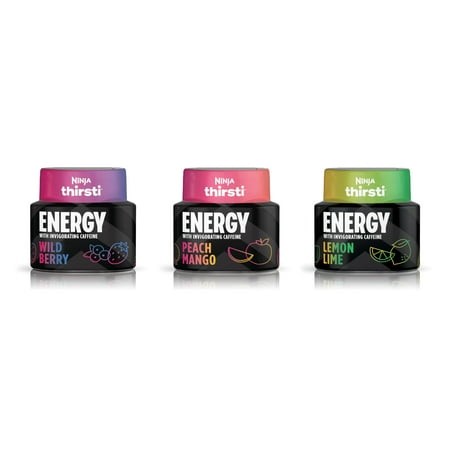 Ninja Thirsti Flavored Water Drops  Energy with Invigorating Caffeine  Variety Pack  Calories  Zero Sugar  2.07 Fl Oz  Makes 17  12oz Drinks  3 Pack  