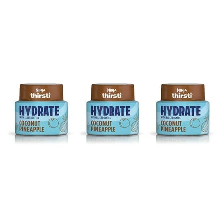 Ninja Thirsti Flavored Water Drops  Hydrate with Electrolytes  Coconut Pineapple  3 Pack  Zero Calories  Zero Sugar  2.07 Fl Oz  Makes 17  12oz Drinks