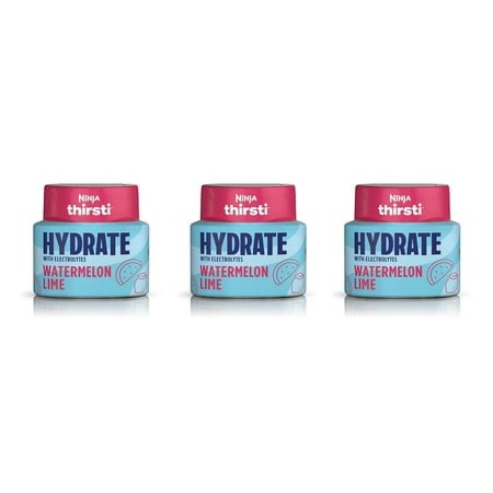 Ninja Thirsti Flavored Water Drops  Hydrate with Electrolytes  Watermelon Lime  3 Pack  Zero Calories  Zero Sugar  2.07 Fl Oz  Makes 17  12oz Drinks  