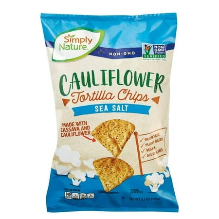 SIMPLY NATURE - Sea Salt Cauliflower Tortilla Chips - a Delicious Snack | 4.5 Oz