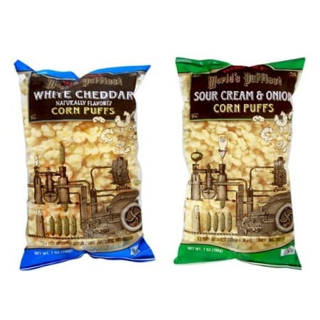 Trader Joe S Corn Puffs White Cheddar and Sour Cream & Onion Flavored the World S Puffiest Corn Puffs