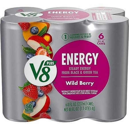 V8 +ENERGY Wild Berry .. Flavored Energy Drink  8 .. Fl Oz Can (Pack .. of 6)