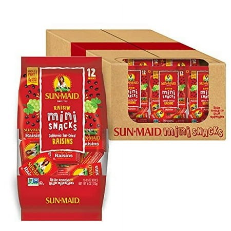 Sun-Maid California Sun-Dried Raisins - (144 Pack) 0.5 Oz Snack-Size Box - Dried Fruit Snack for Lunches  Snacks  and Natural Sweeteners