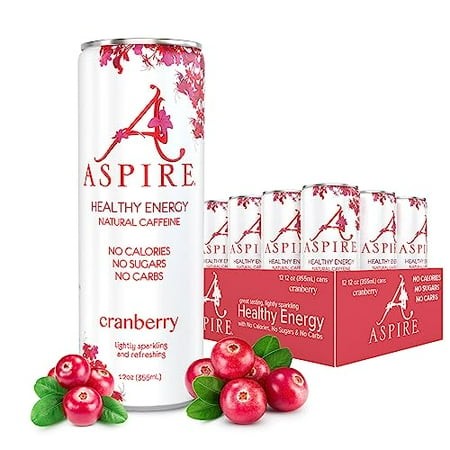 Aspire Healthy Energy Drink with Natural Caffeine - No Calories  Sugar and Carbs | Vitamins B  C  & Biotin | No Preservatives  Gluten Free | Suitable 