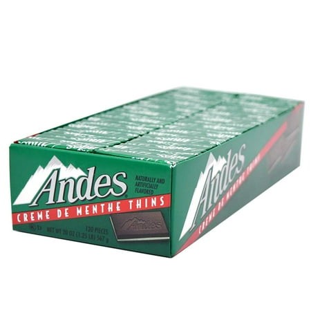 Tootsie Roll Andes Creme De Menthe Thin Mints - After Dinner Mints - Rectangular Chocolate Sandwich Mint Candies - 20 Oz  120 Count