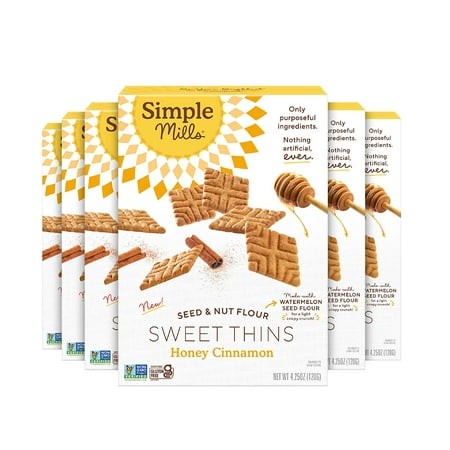 Sweet Thins Cookies  Seed and Nut Flour  Honey Cinnamon - Gluten Free  Paleo Friendly  Healthy Snacks  4.25 Ounce (Pack of 6)