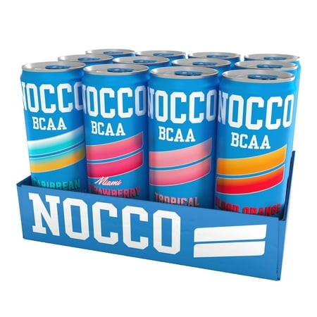 BCAA Energy Drink Summer Variety Pack - 12 Fl Oz (Pack of 12) - 180mg Caffeine  Sugar Free Energy Drinks - Carbonated  Low Calorie  BCAAs  Vitamin B6 