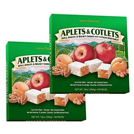 Liberty Orchards  Original Classic Aplets & Cotlets - Delightful Soft  Chewy Fruit and Nut Candies in Gift Box - 10 Oz. (2 Pack)