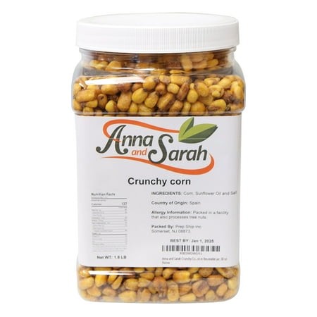 Anna and Sarah Crunchy Corn- Roasted and Salted Corn Nuts-Natural Cravings - Original Toasted Corn Kernels Crunchy Snack in Reuseable Jar  30 Oz