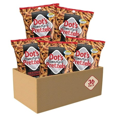 1.5 Ounce Lunchbox Size Individual Pack Original Seasoned Pretzel Twists (36 Pack)