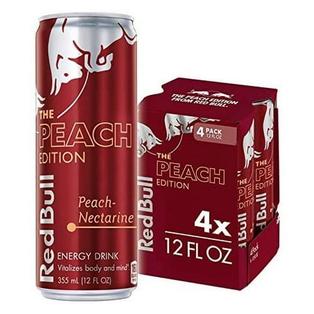 Red Bull Peach Edition Energy Drink  12 Fl Oz  4 Cans