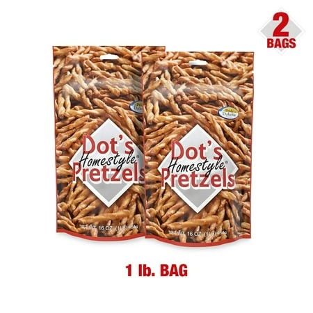 Dot S Homestyle Pretzels 1 Lb. Bag (2 Bags) 16 Oz. Unique Seasoned Pretzel Snack Sticks (Packaging May Vary)