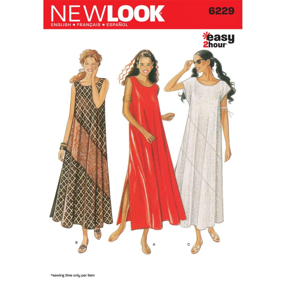 New Look Sewing Pattern 6229 Misses Dresses  Size a (8-10-12-14-16-18)