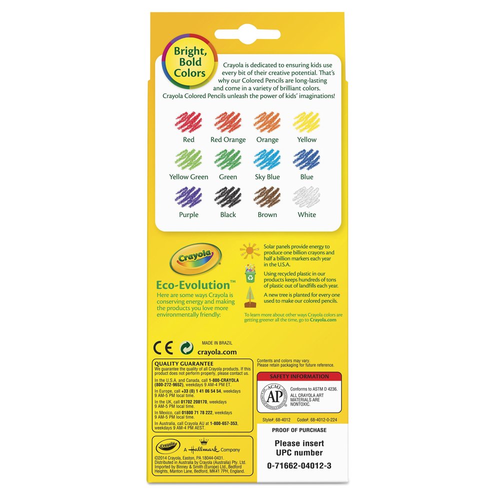 Crayola 68-4012 Colored Pencils, 12-Count, Pack of 1, Assorted Colors(Discontinued by Manufacturer) thumbnail