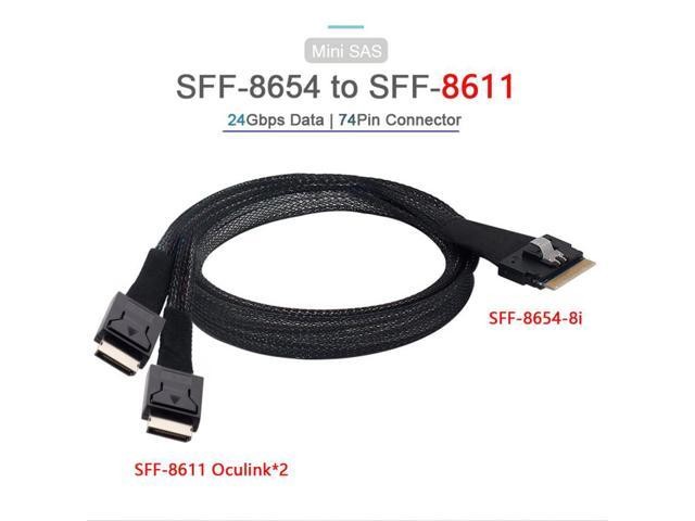 PCI-E Dual Oculink Slim 4.0 SFF-8654 8i 74pin to SFF-8611 Ultraport Slimline SAS