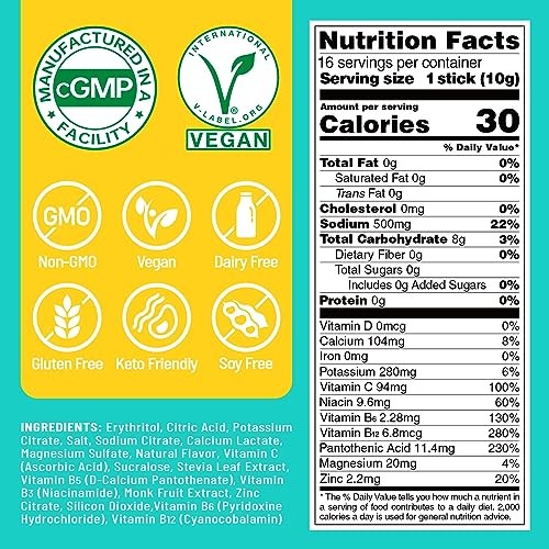 Venture Pal Sugar Free Electrolyte Powder Packets - Liquid Daily IV Drink Mix for Rapid Hydration & Party Recovery | 5 Vitamins & 7 Electrolytes| Keto thumbnail