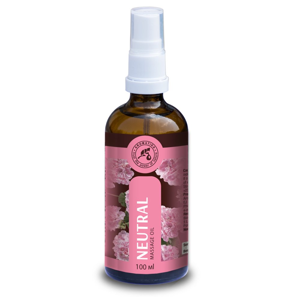 Massage Oil 100ml - 100% Natural Oils W/Jojoba - Sweet Almond - Lemon - Jasmine - Geranium - Mandarin - Rose - Neutral Massage Oil - Glass Bottle -...