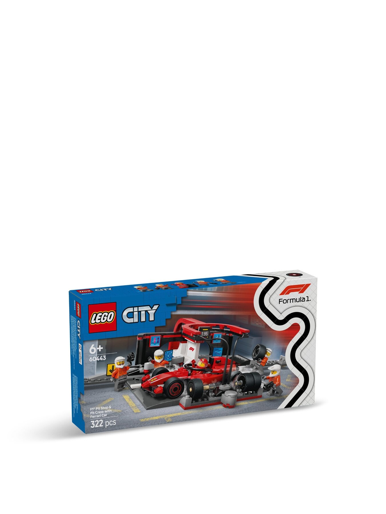 LEGO® City F1® Pit Stop & Pit Crew with Ferrari Car Racing Vehicle Toy 60443