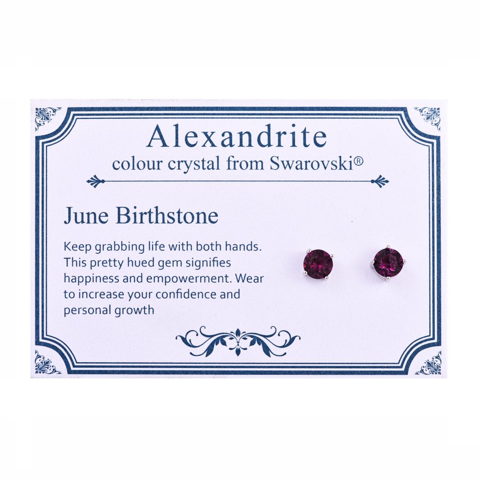June (Alexandrite) Birthstone Earrings Created with Swarovski Crystals thumbnail