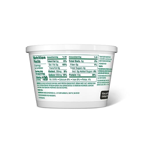 Amazon Fresh, Large Curd Cottage Cheese, 4% Milkfat, 16 Oz thumbnail