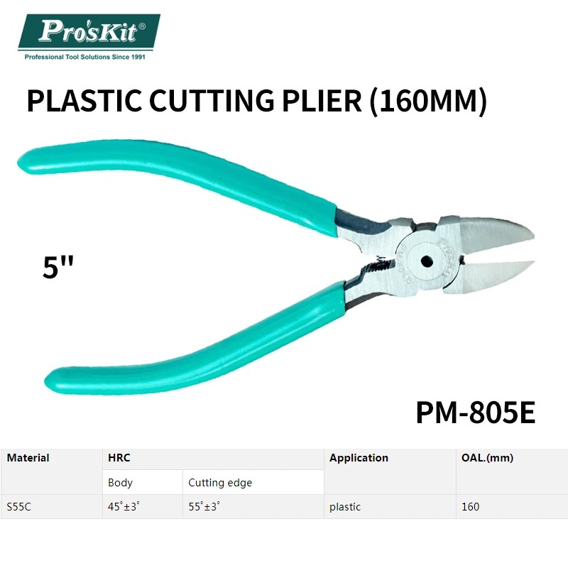Pro'skit Plastic Cutting Plier (135mm) Pm-805e Pm-806e thumbnail