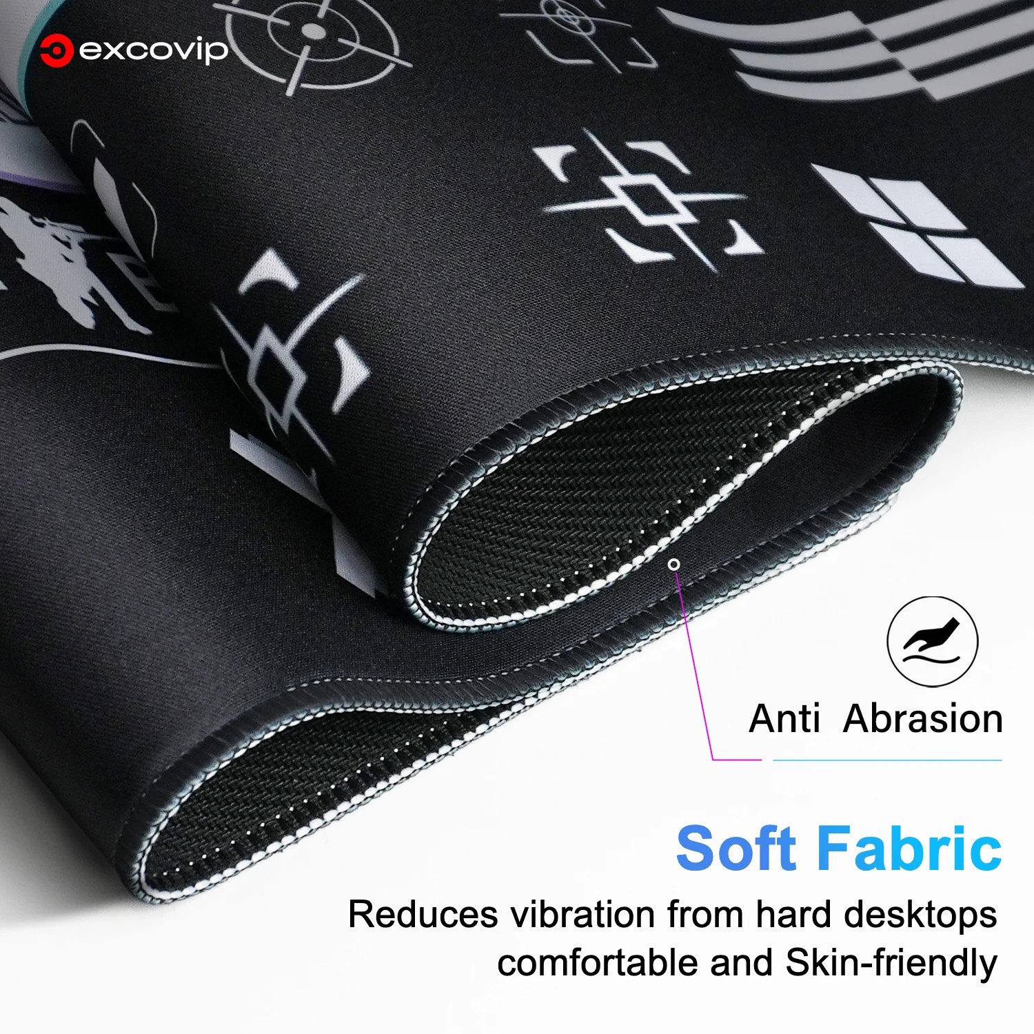 EXCO Gaming Mouse Pad Large Extended Keyboard Mousepad with Stitched Edge Non-Slip Rubber Base thumbnail