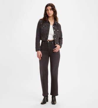 Levi's Para Mujer. 72693-0134 Jeans Recto Tobillero Ribcaage Negro (26/27), Casual, Algodón, Denim