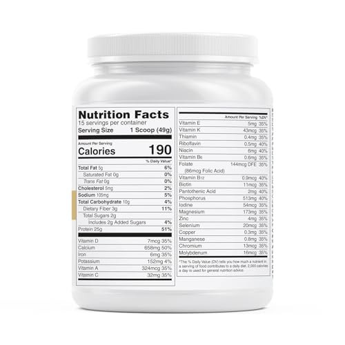 Unjury Meal Replacement Powder | Vanilla | 26g Protein | 25 Vitamins and Minerals | 100% Whey Isolate Protein Powder | Low Carb and Sugar | 15 Serving thumbnail