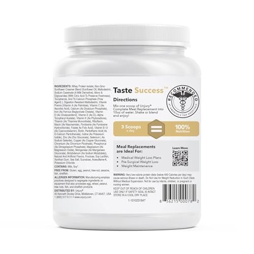 Unjury Meal Replacement Powder | Vanilla | 26g Protein | 25 Vitamins and Minerals | 100% Whey Isolate Protein Powder | Low Carb and Sugar | 15 Serving thumbnail