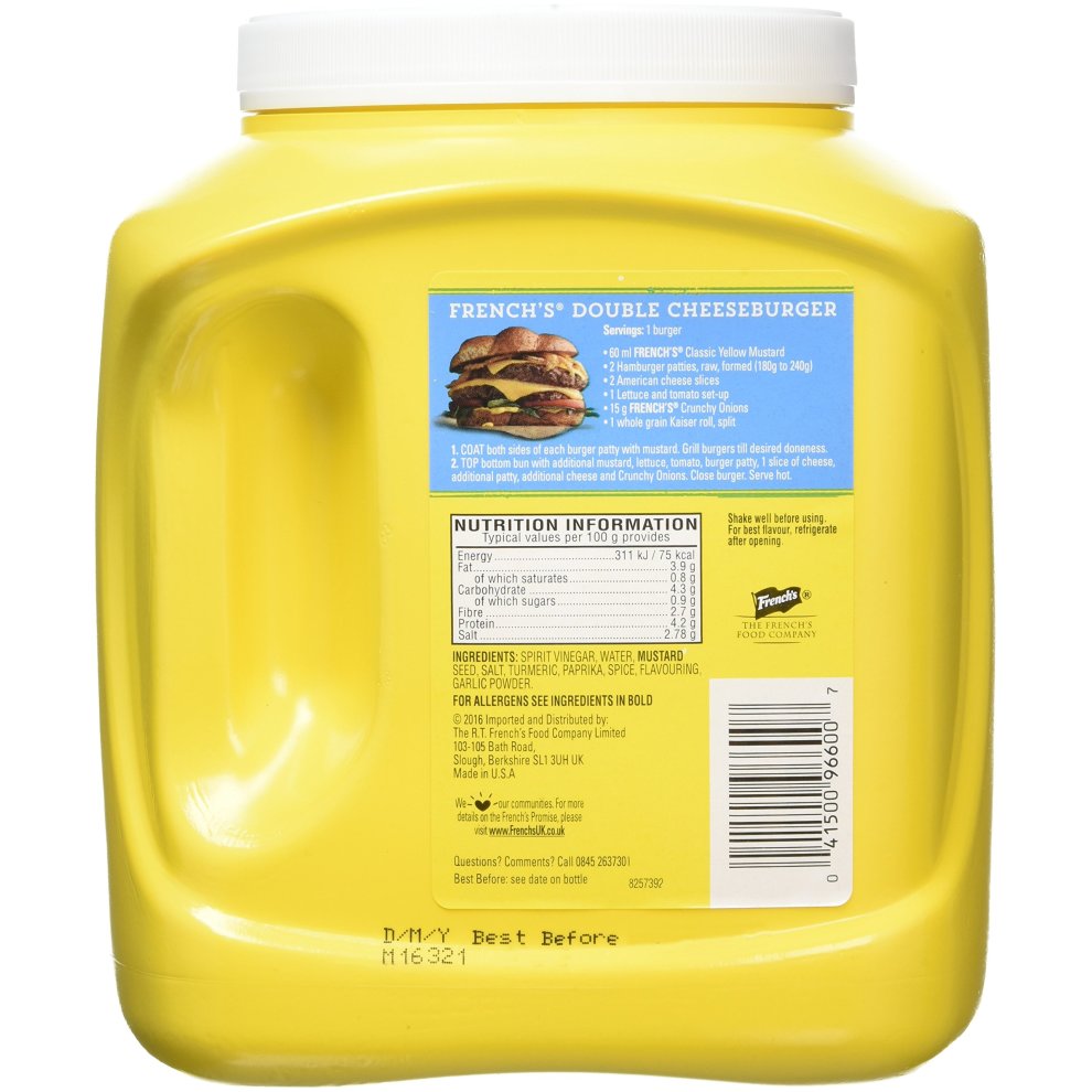 French's Classic American Yellow Mustard - Catering Size 2.96 Kg thumbnail
