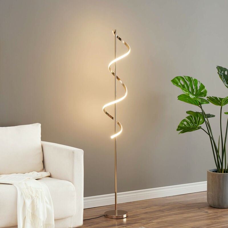 Kosilum - Grande Lampe LED Cascade Spirale Dorée - Simaria