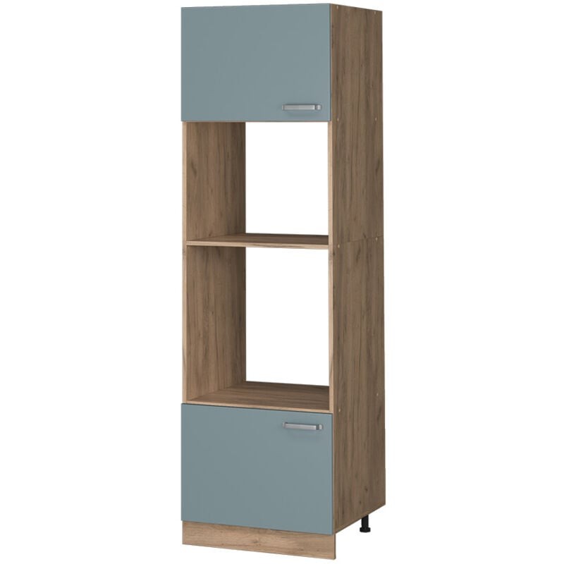 Armoire Micro-ondes R-Line, Bleu-gris, 60 Cm Vicco