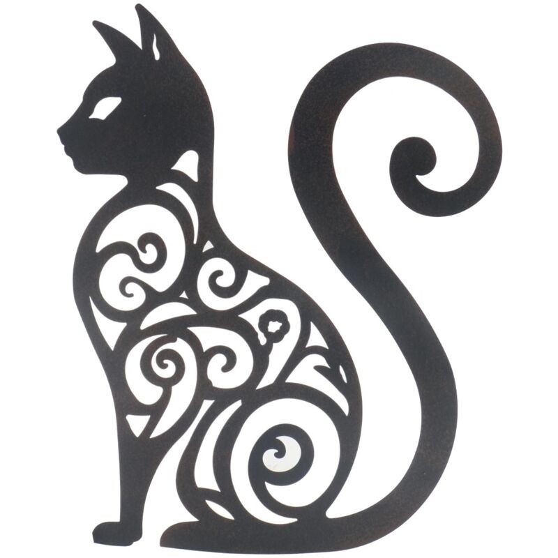 Signes Grimalt - Ornement Mural De Chat Ethnique, Figurine Décorative En Métal, Cadeau Moderne Et Vintage Pour La Maison