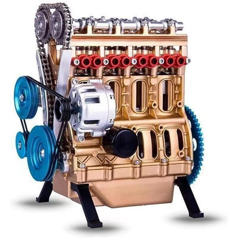 Ikodm - Modèle De Moteur De Bureau, 4 Cylindres - Kit De Construction De Moteur De Voiture Pour Adulte - Mini Modèle De Moteur à Faire Soi-mme - Jo