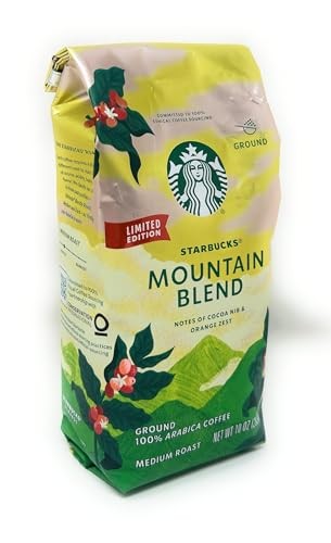 Starbucks Mountain Blend  Medium Light Roast Ground Coffee  100% Arabica  10 Oz