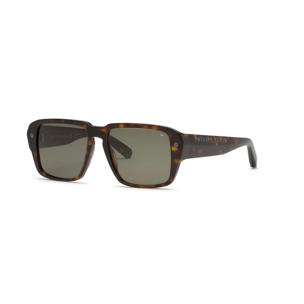 Philipp Plein, Sunglasses, Male, Brown, 55 MM, Green Lens Sunglasses thumbnail