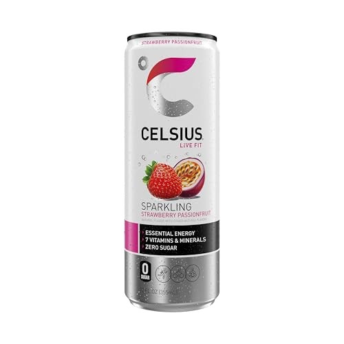 CELSIUS Sparkling Strawberry Passionfruit, Functional Energy Drink 12 Fl Oz (Pack of 12) thumbnail