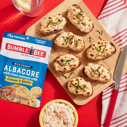 Bumble Bee Lemon & Garlic Seasoned White Albacore Tuna in Water, 2.5 Oz Pouch - Wild Caught Tuna - 15g Protein per Serving, High in Omega-3s - Non-GMO thumbnail