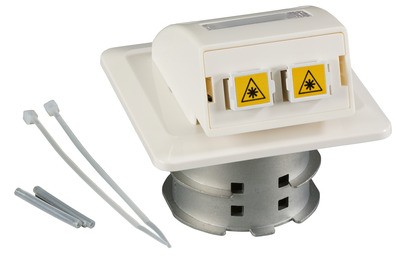 FO Datendose up,2 LC-D Kupplungen OS2 -- APC Mit Shutter, Integrierter Spleihalt