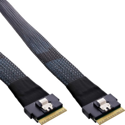 InLine Slim SAS Kabel, SFF-8654 8i Zu SFF-8654 8i, 48 Gb/s, 0,75m